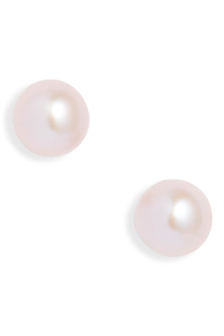 Freshwater Blush Pearl Stud Earrings, Main, color, BLUSH- 14K YELLOW GOLD