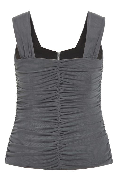 City Chic Billie Mesh Tank Top In Gray