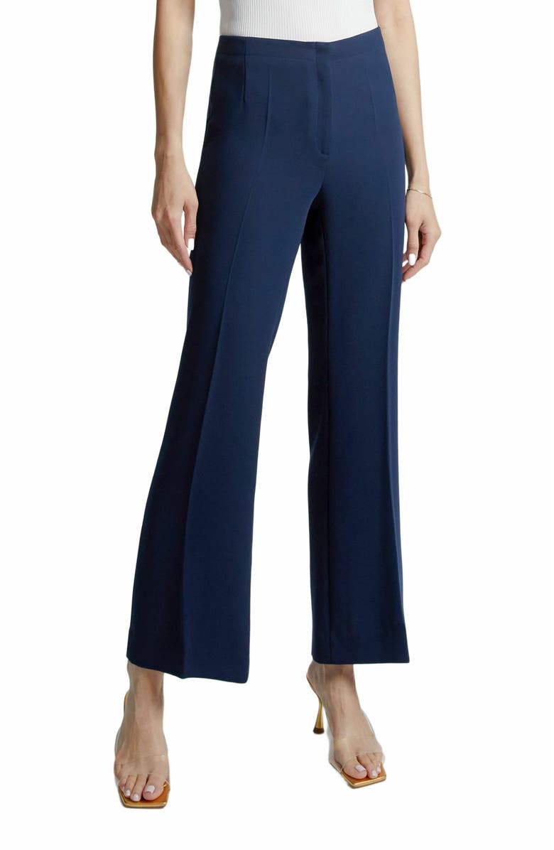 Santorelli IZZY Cropped Flared Pant in Fluid Cady, Alternate, color, 