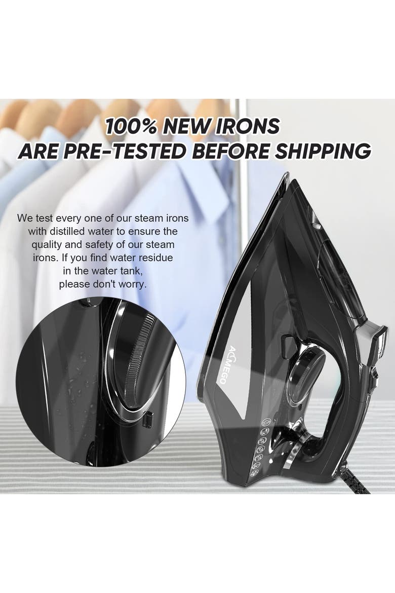 Steam Iron for Clothes, Alternate, color, Black