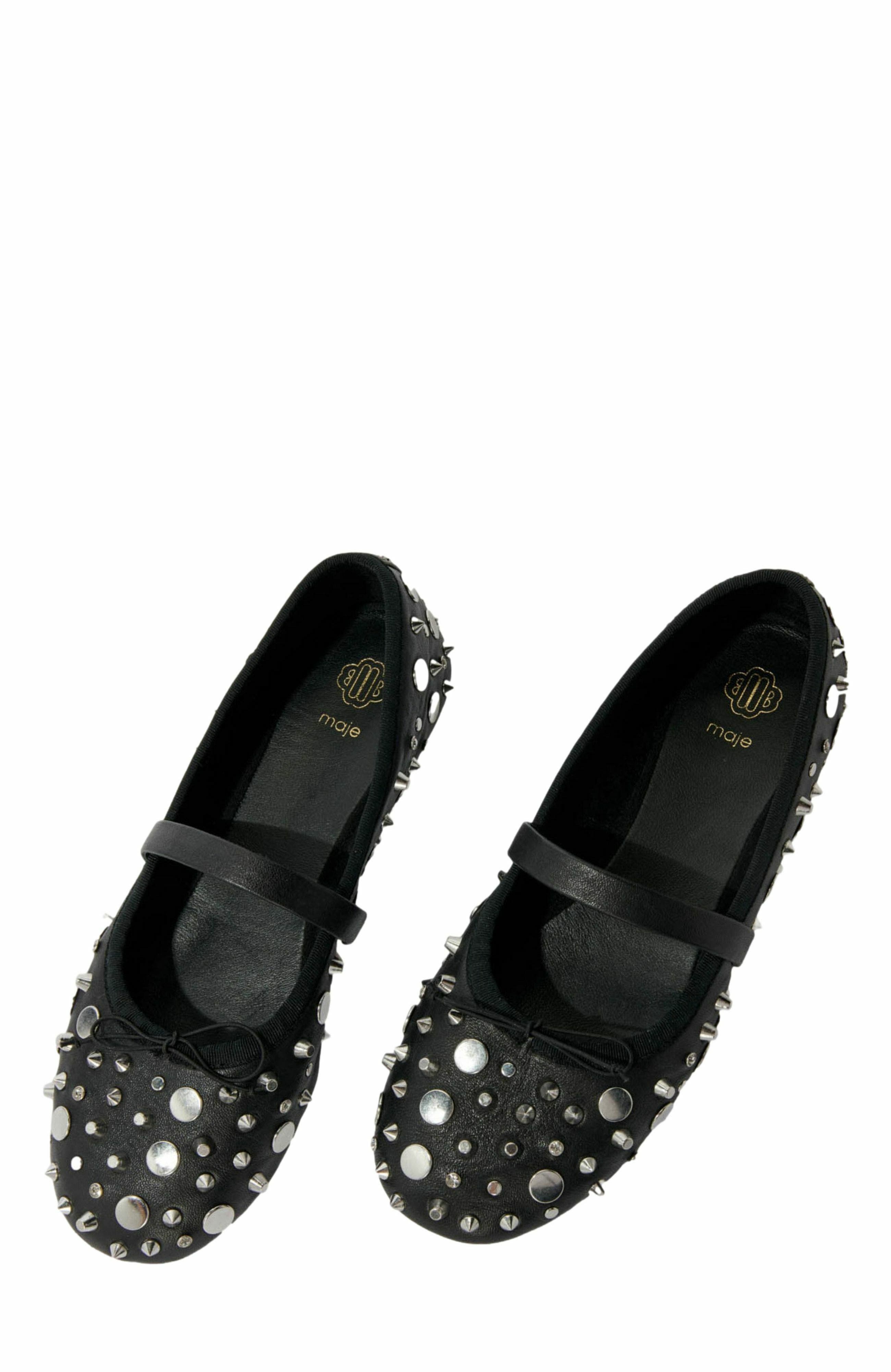 maje Studded ballet flats, Alternate, color, 
