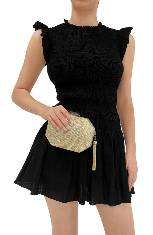 Olga Berg Hotfix Tassel Structured Clutch