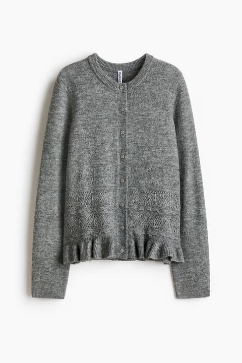 Pointelle-knit Cardigan