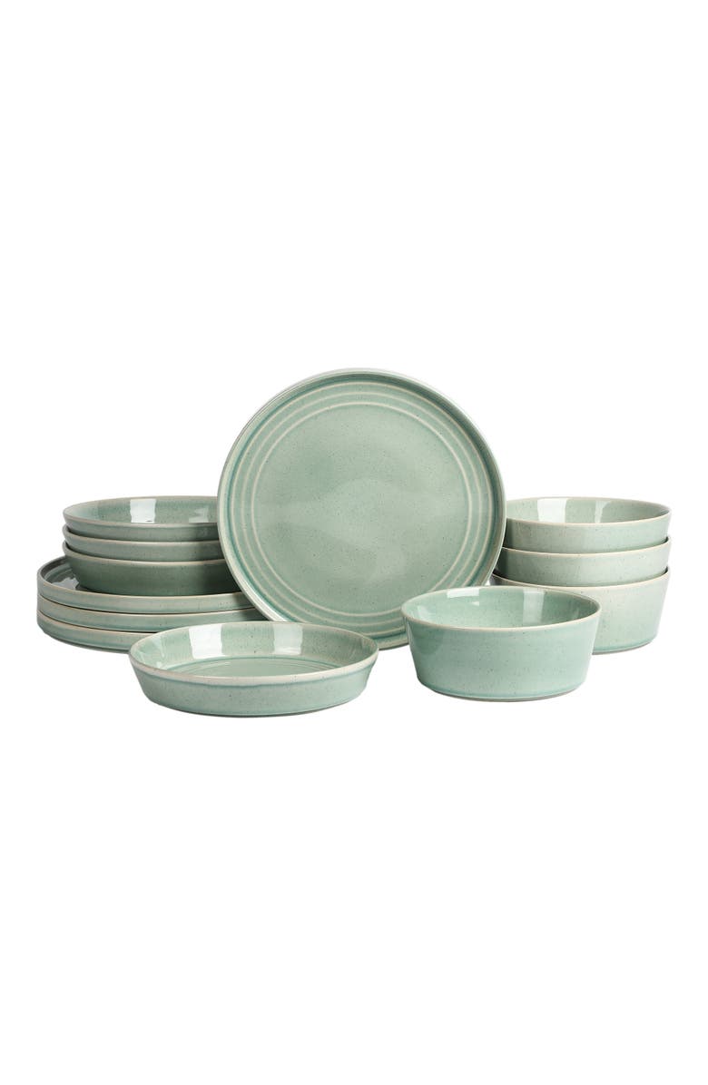 Stone Lain Claire Stoneware 12-Piece Dinnerware Set, Main, color, Green