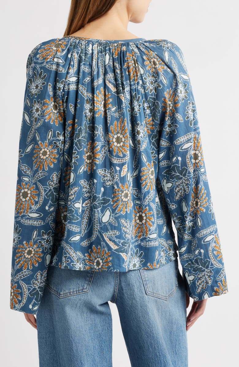 Cleobella Allison Print Tie Neck Organic Cotton Top, Alternate, color,