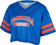 ZOOZATZ Women's ZooZatz Royal Florida Gators Mesh Cropped V-Neck T-Shirt