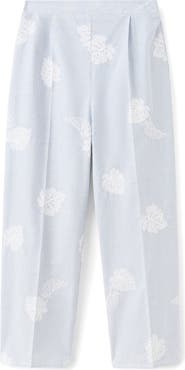 MANGO Embroidered Stripe Pants