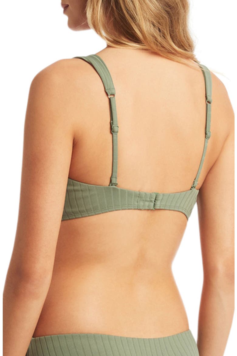 Vesper Longline Triangle Bikini Top, Alternate, color, SAGE