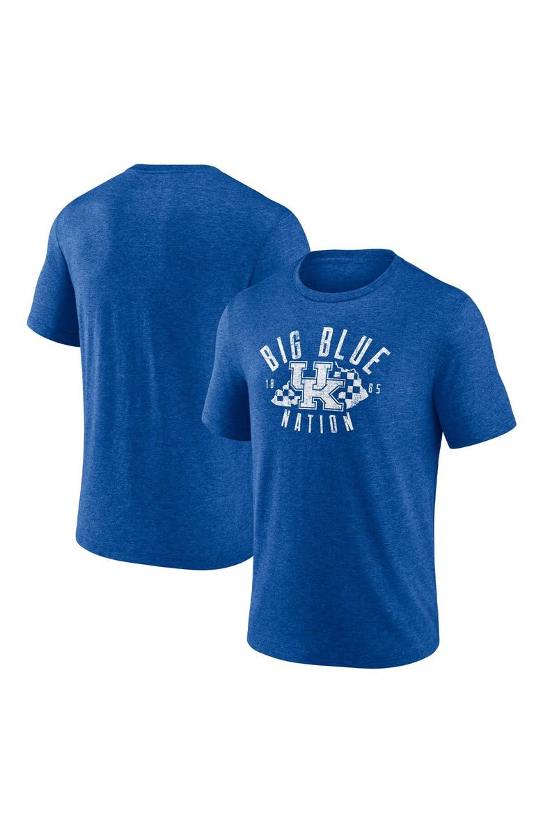 FANATICS Men's Fanatics Branded Heathered Royal Kentucky Wildcats Old School Hometown Collection Tri-Blend T-Shirt, Main, color,