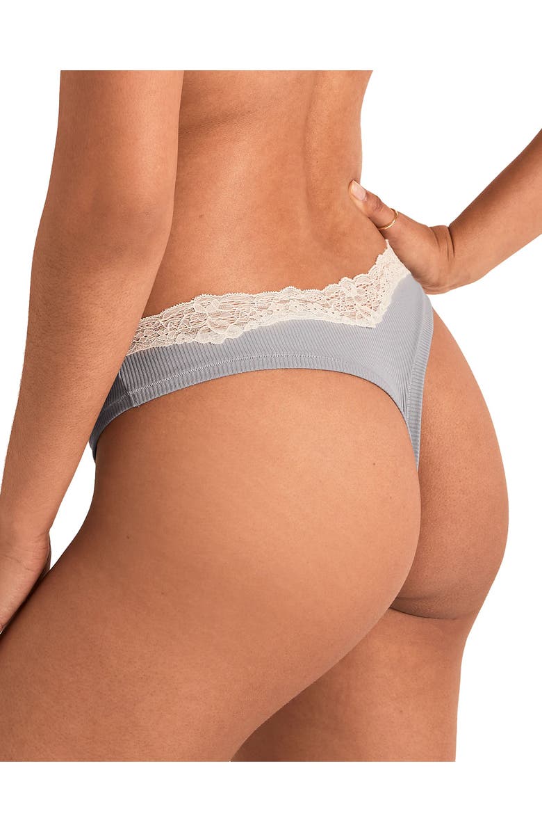 Adore Me Rib Thong Panties, Alternate, color, 