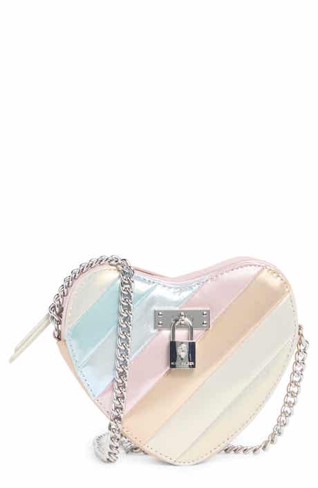 Kurt Geiger London Large Brixton Heart Metallic Leather Crossbody Bag