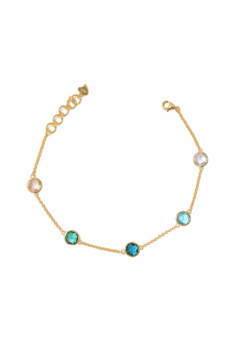 Confetti 18k Gold plated sterling silver stackable bracelet, Main, color, Gold