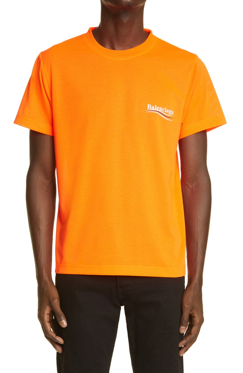 Balenciaga Campaign Logo Small Fit Graphic Tee, Main, color, 