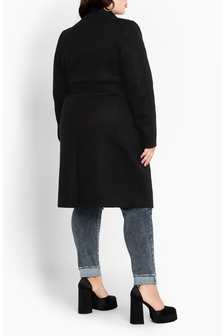 Callie Belted Coat, Alternate, color, BLACK