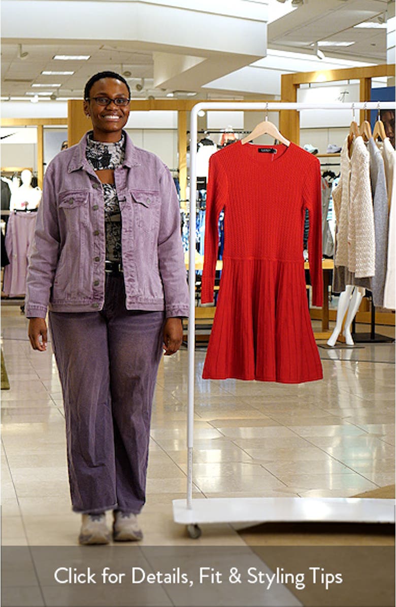 Cable Long Sleeve Sweater Dress, sales video thumbnail