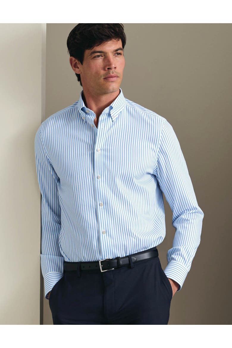 Non-Iron Twill Button Down Shirt, Main, color, Cornflower Blue