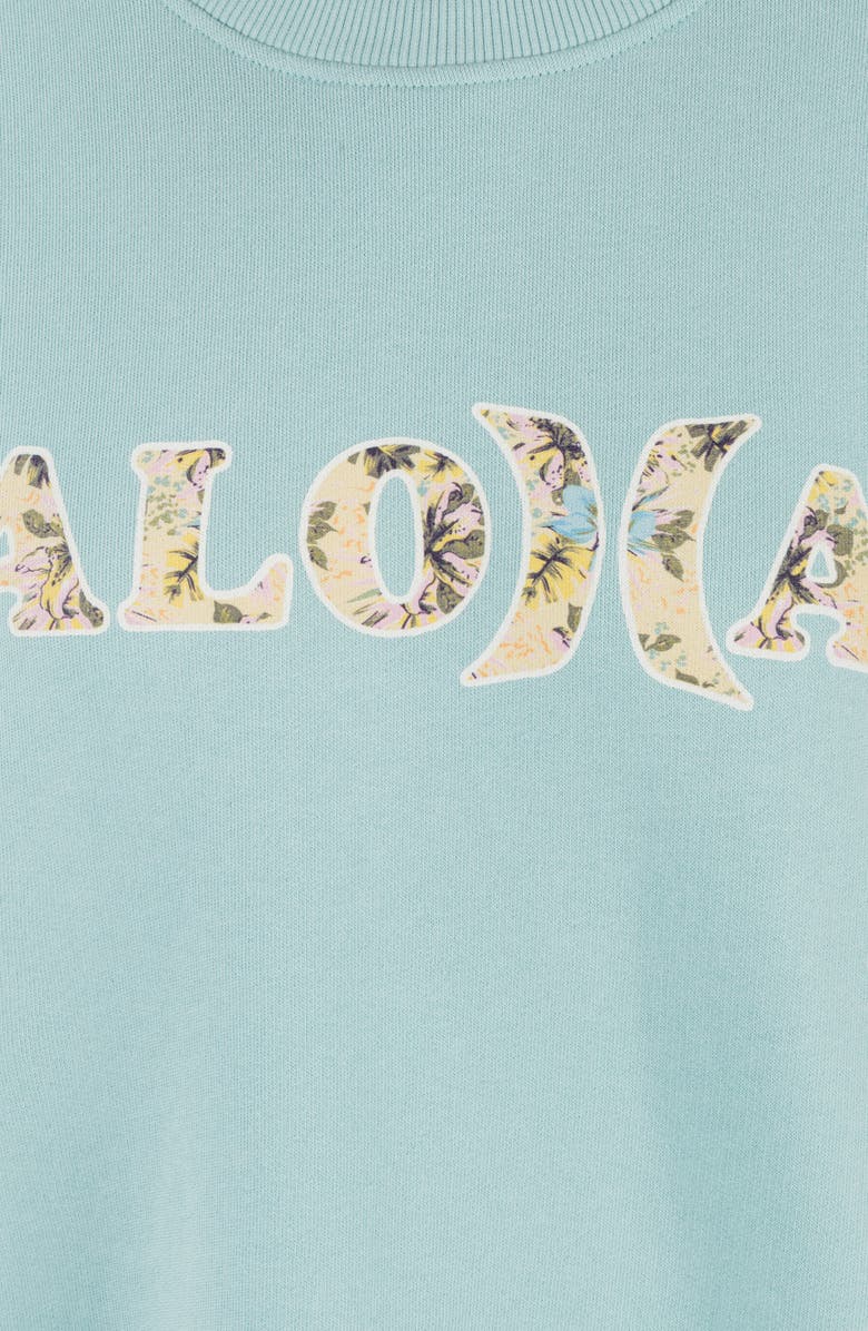 Hurley Hello Aloha Oversize Relaxed Sweatshirt, Alternate, color, Canal Blue