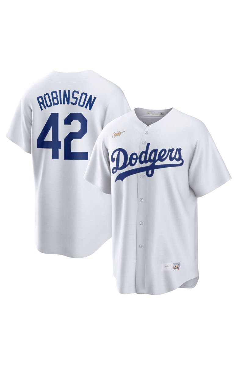 Nike Men's Nike Jackie Robinson White Brooklyn Dodgers Home Cooperstown Collection Player Jersey, Main, color, White