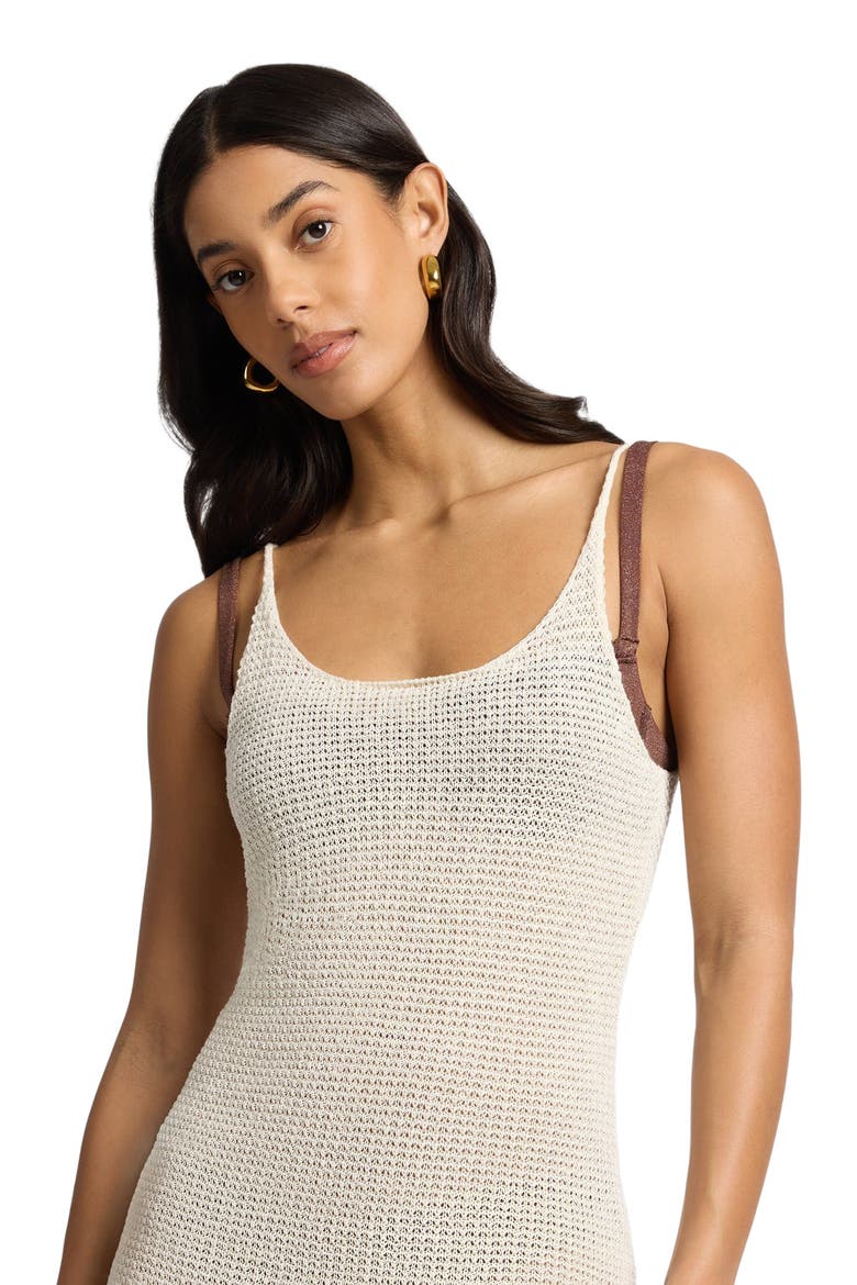 Linen Sweater Scoop Maxi Dress, Alternate, color, Egret