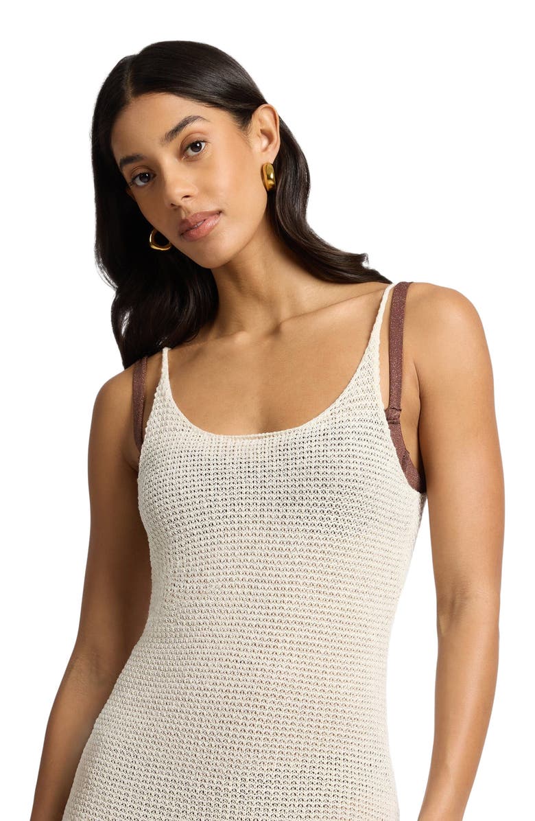 Onia Linen Sweater Scoop Maxi Dress, Alternate, color, Egret