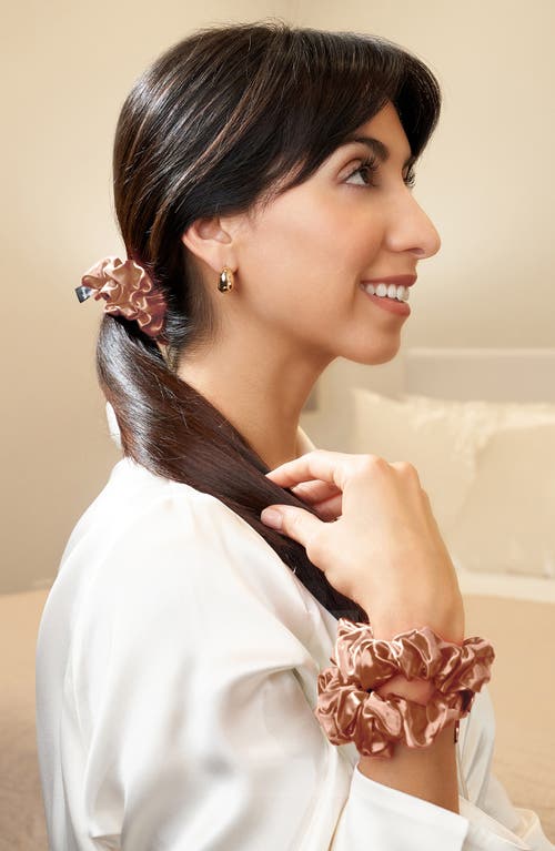 Blissy 3-pack Silk Scrunchies In Cinnamon