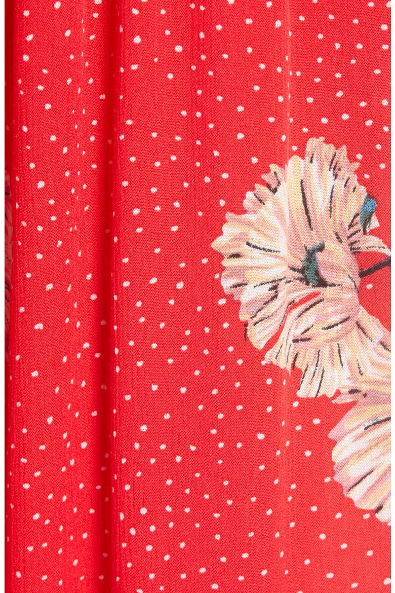 Floral & Polka Dot Off the Shoulder Jumpsuit, Alternate, color, RED FLORAL