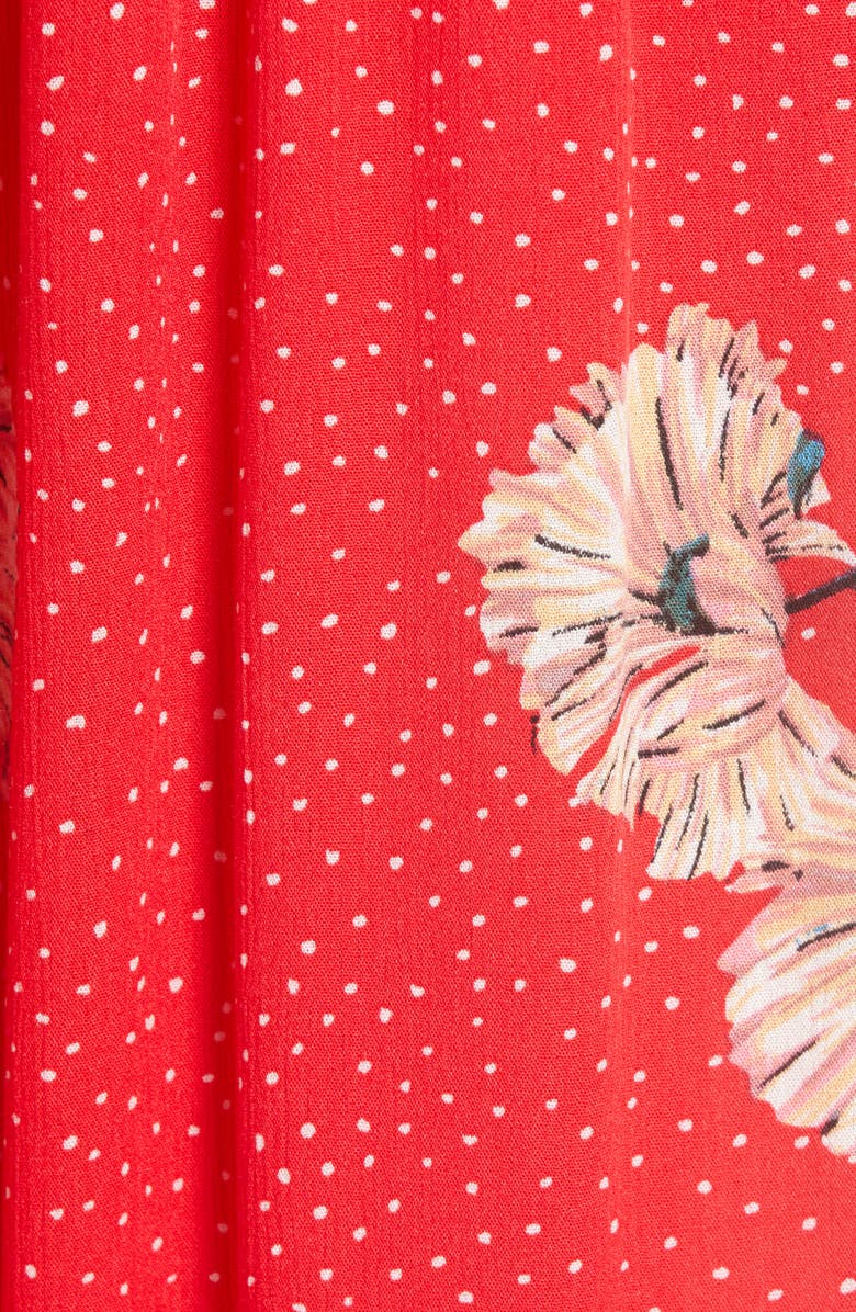 Love, Fire Floral & Polka Dot Off the Shoulder Jumpsuit, Alternate, color, 