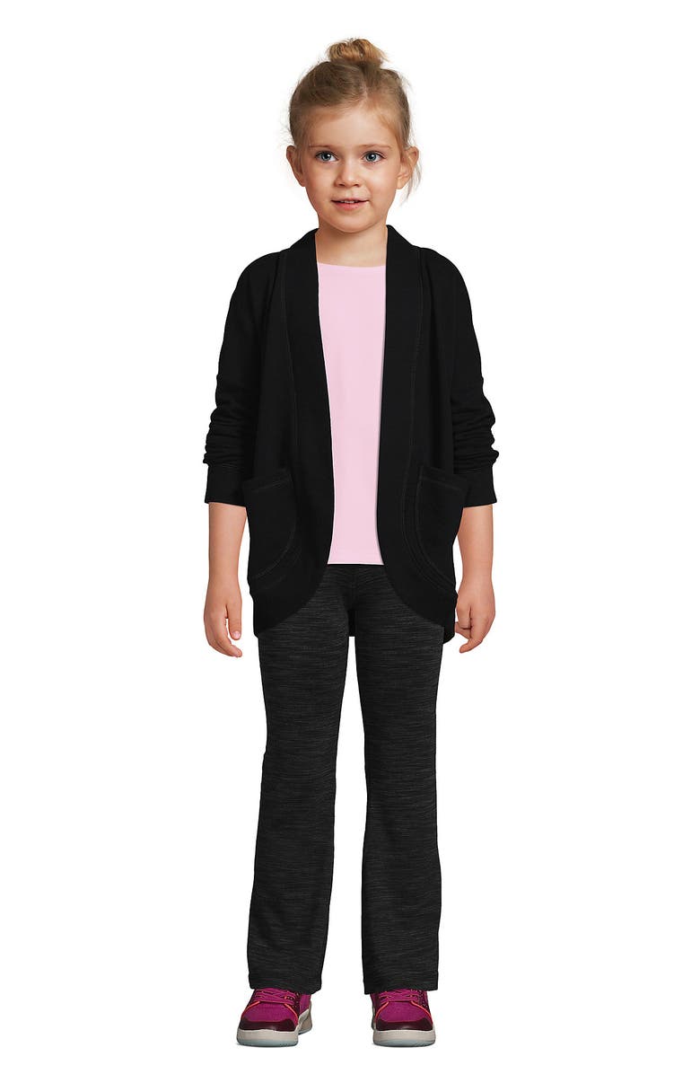 Lands' End Girls Active Cardigan, Alternate, color, Black