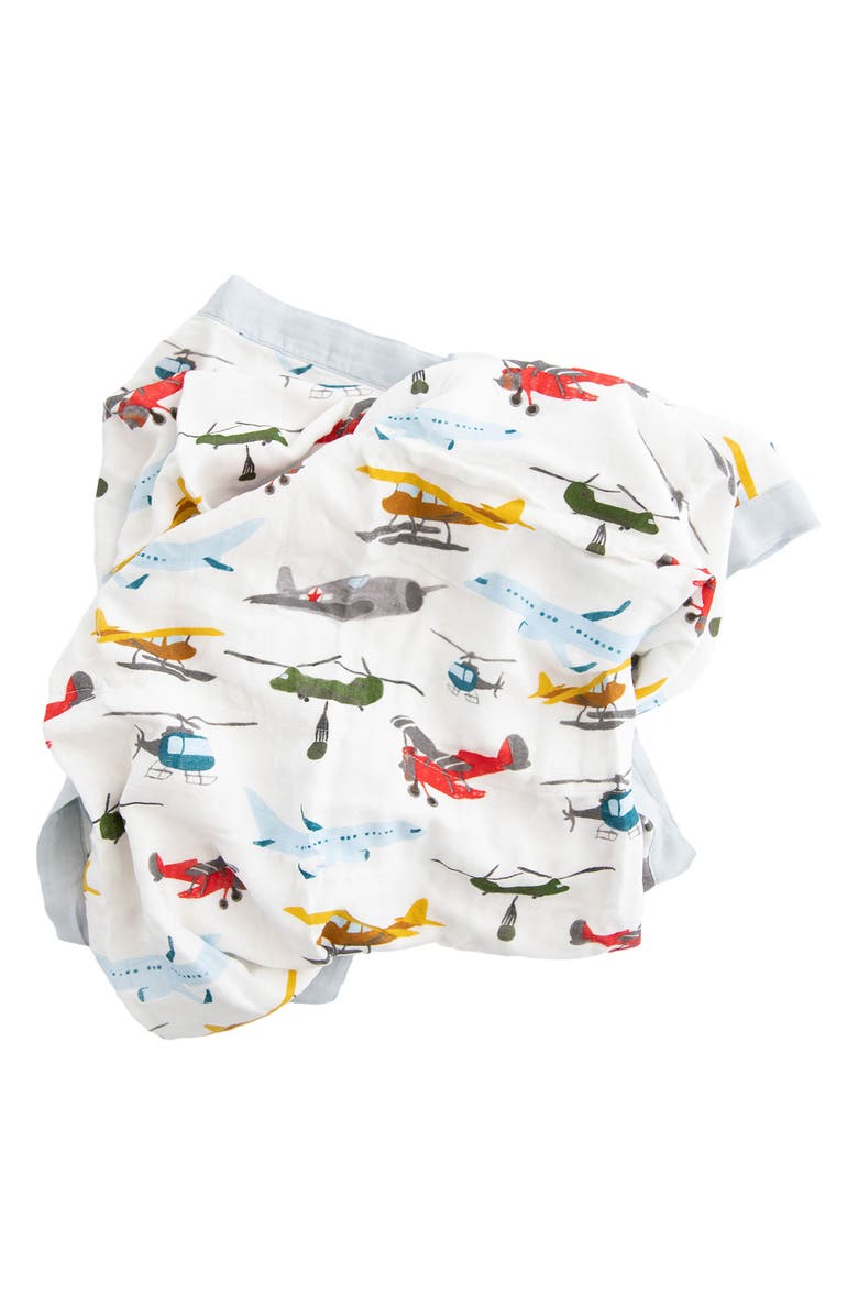 little unicorn Deluxe Muslin Baby Receiving Quilt, Alternate, color, Air Show