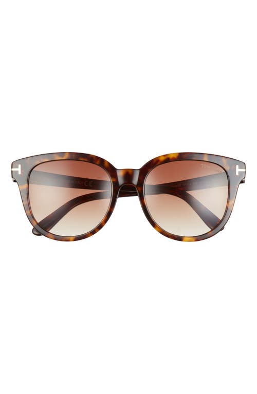 Tom Ford Olivia 54mm Gradient Round Sunglasses In Dhav/brng