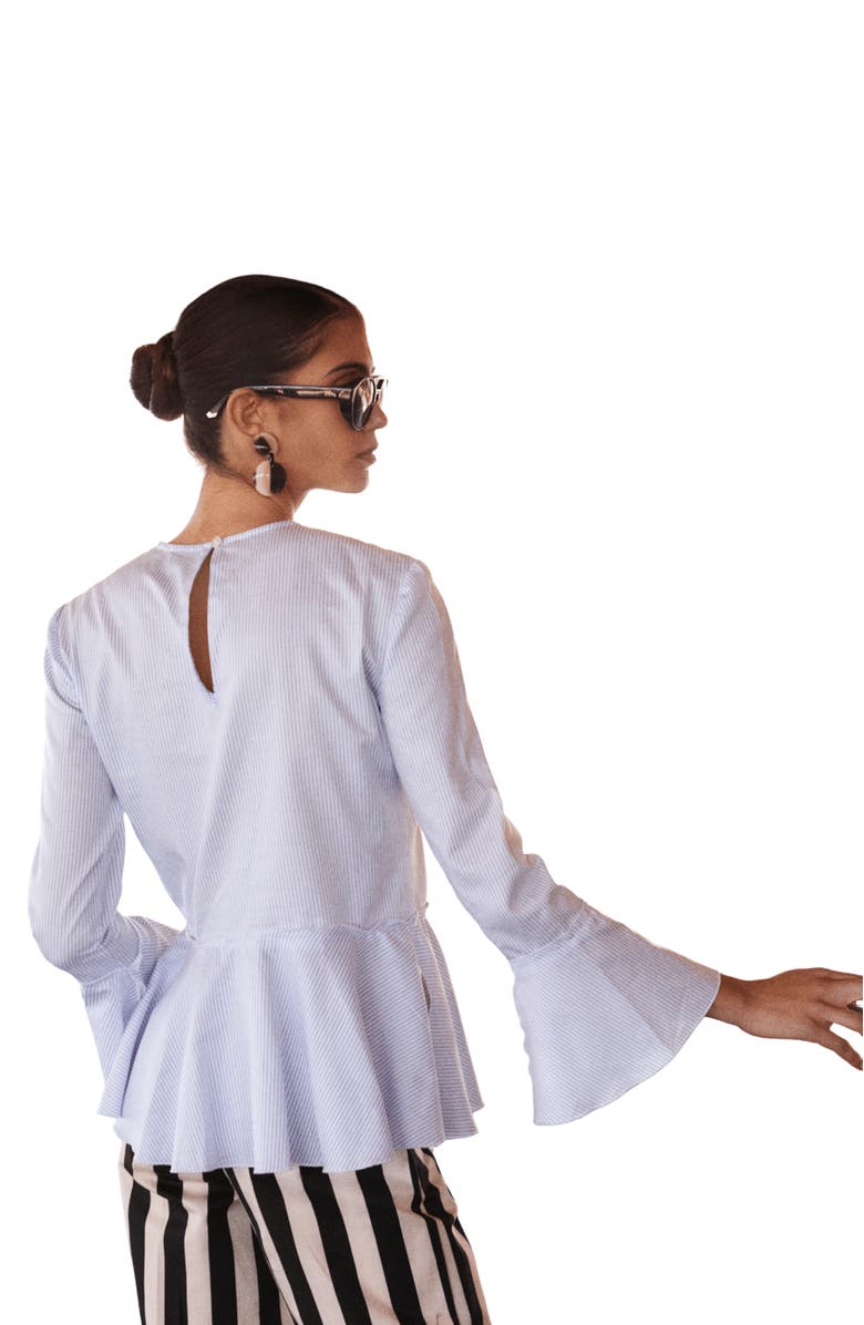 The IQ Collection Pia Stripe Shirt, Alternate, color, Blue Stripes