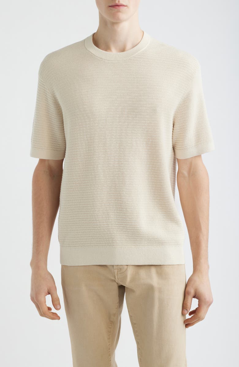 Madewell Textured Cotton T-Shirt, Main, color, Dusty Pearl