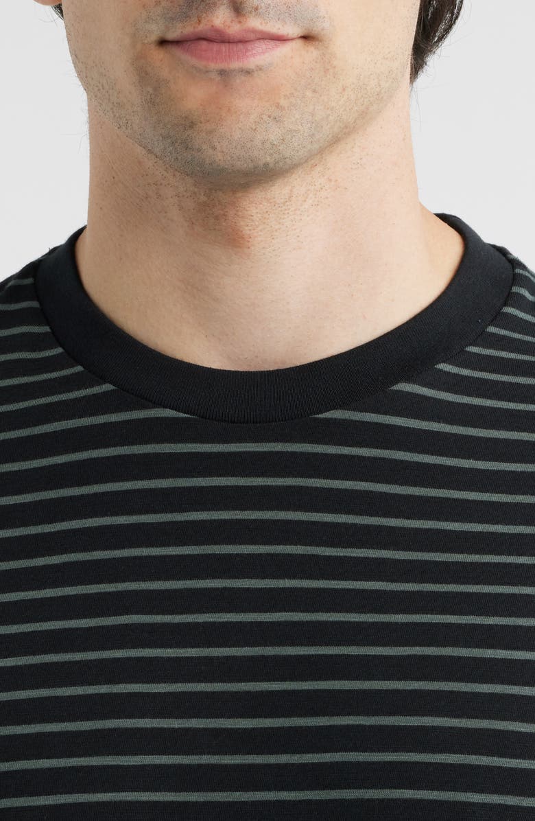 Mavi Jeans Stripe Crewneck T-Shirt, Alternate, color, Jet Black