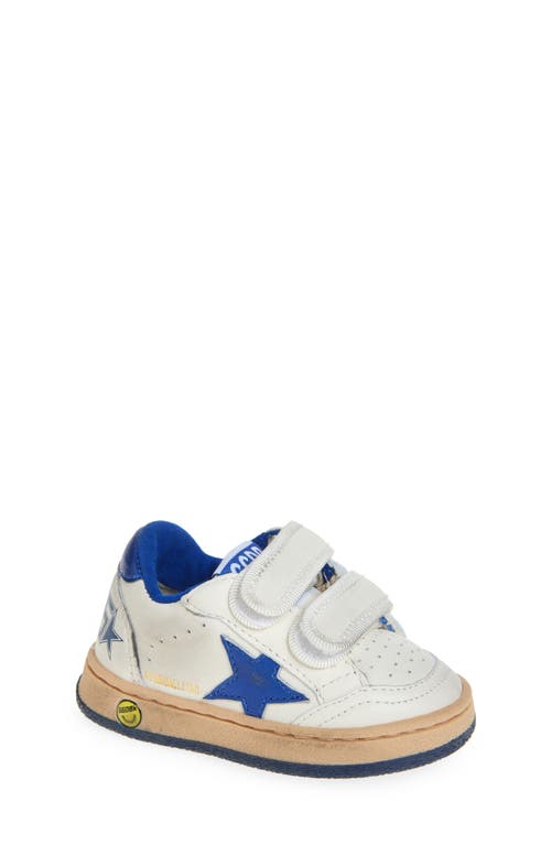 Golden Goose White June Sneakers For Kids With Star And Logo In White/blue