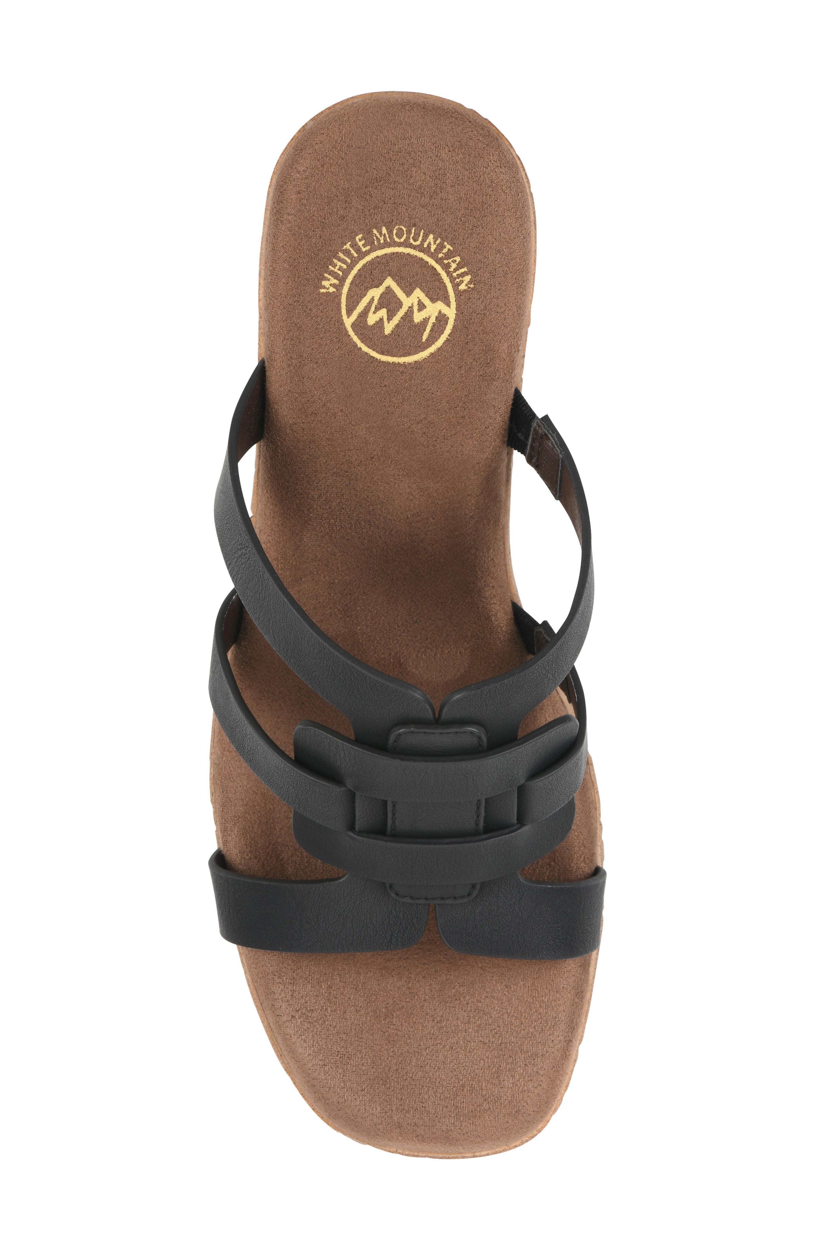 White Mountain Footwear Barillo Platform Slide Sandal, Alternate, color, Black/ Burn Smooth