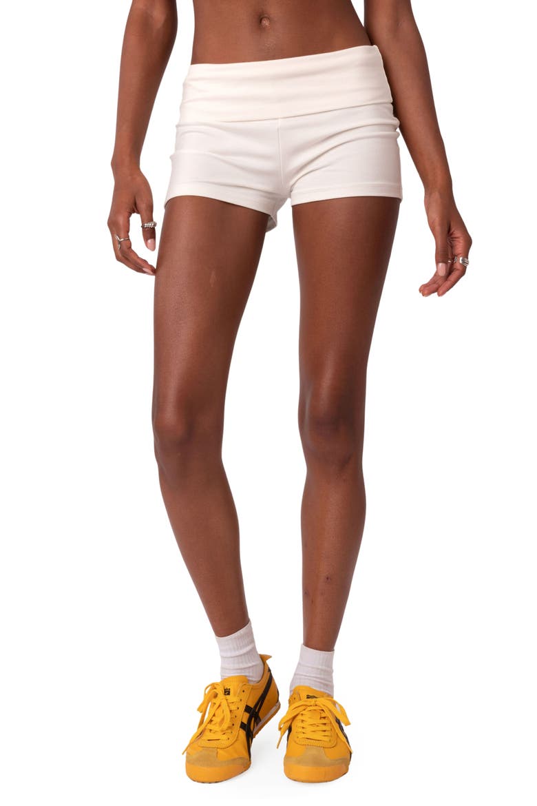 Foldover Shorts, Main, color, WHITE
