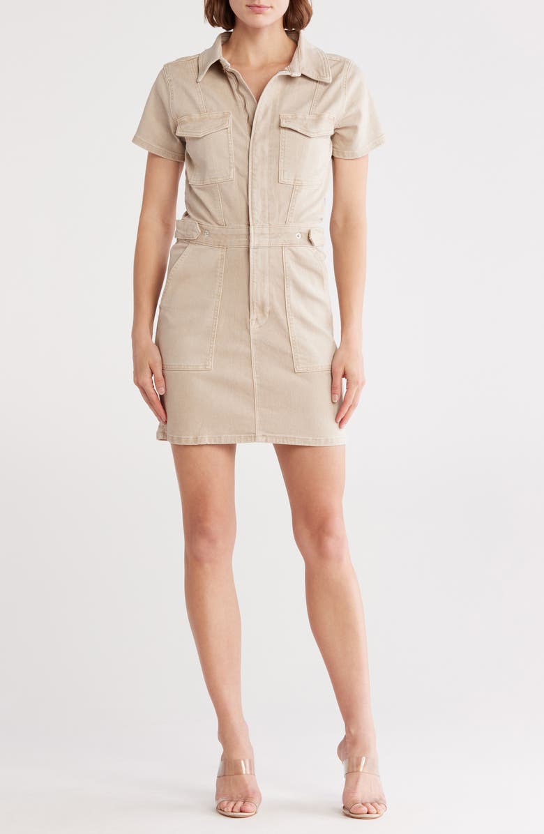 Good American Fit for Success Denim Utility Dress, Main, color, Sand004