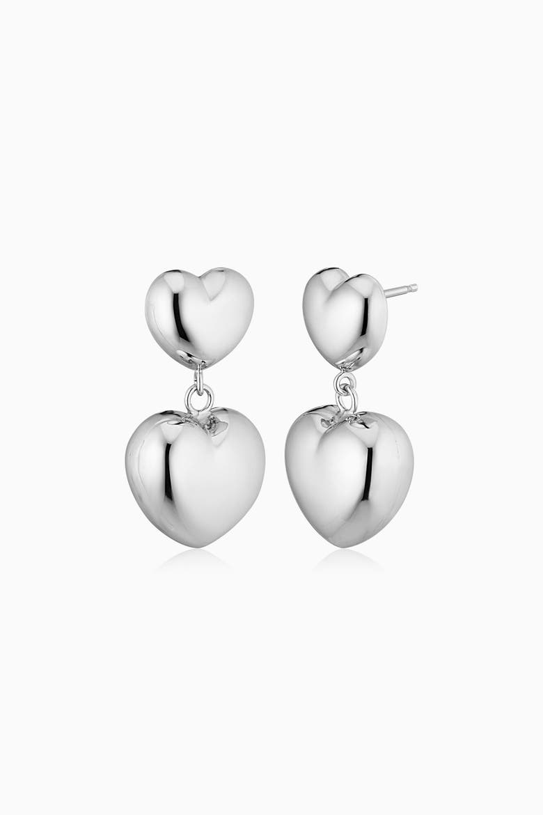 Sterling Silver Lover Statement Drop Earrings, Main, color, Silver