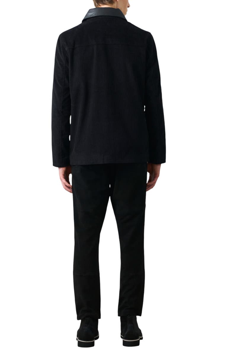Velez Lumma Corduroy and Leather Parka Jacket, Alternate, color, Black