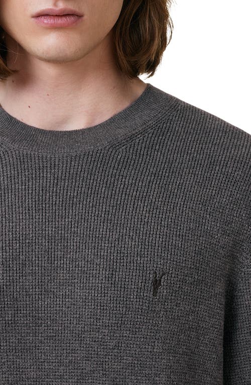 Allsaints Mens Moon Grey Aspen Logo-embroidered Cotton And Wool-blend Jumper Xl In Monument Grey