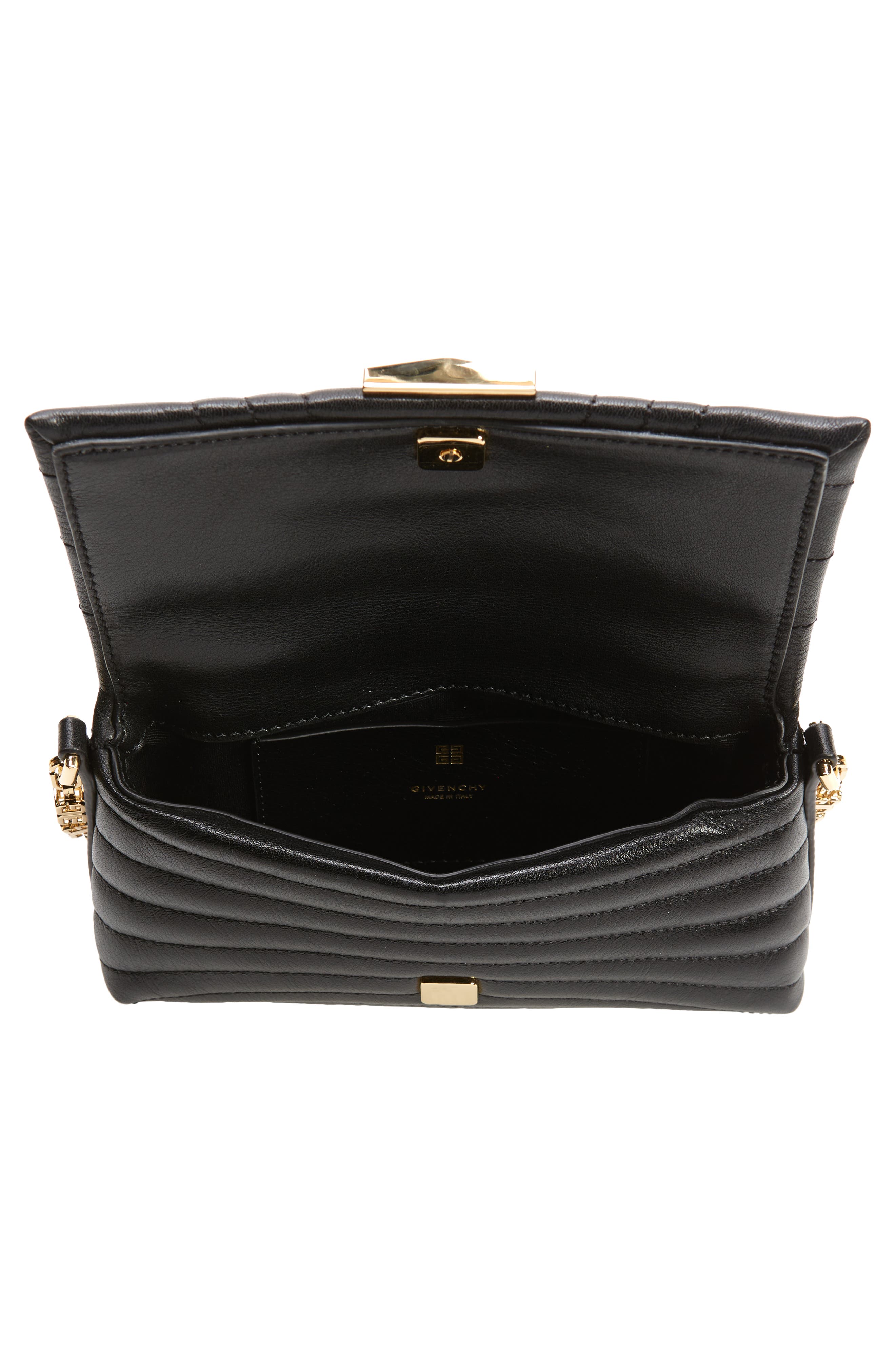 Micro 4G Soft Quilted Metallic Leather Crossbody Bag, Alternate, color, BLACK