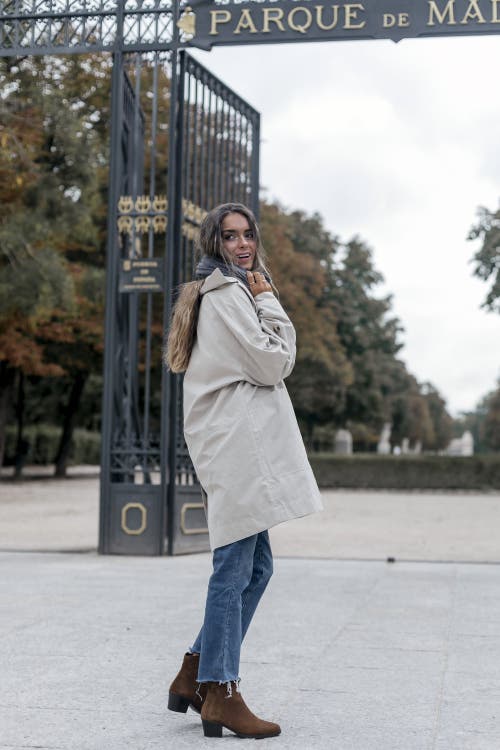 Menina Step River Suede Ankle Bootie In Brown