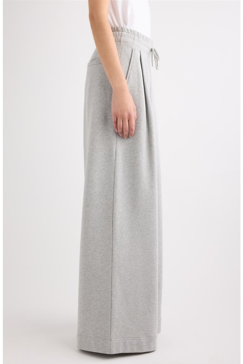 Hadium Pleated Cotton Wide Leg Sweatpants, Alternate, color, GREY MELANGE