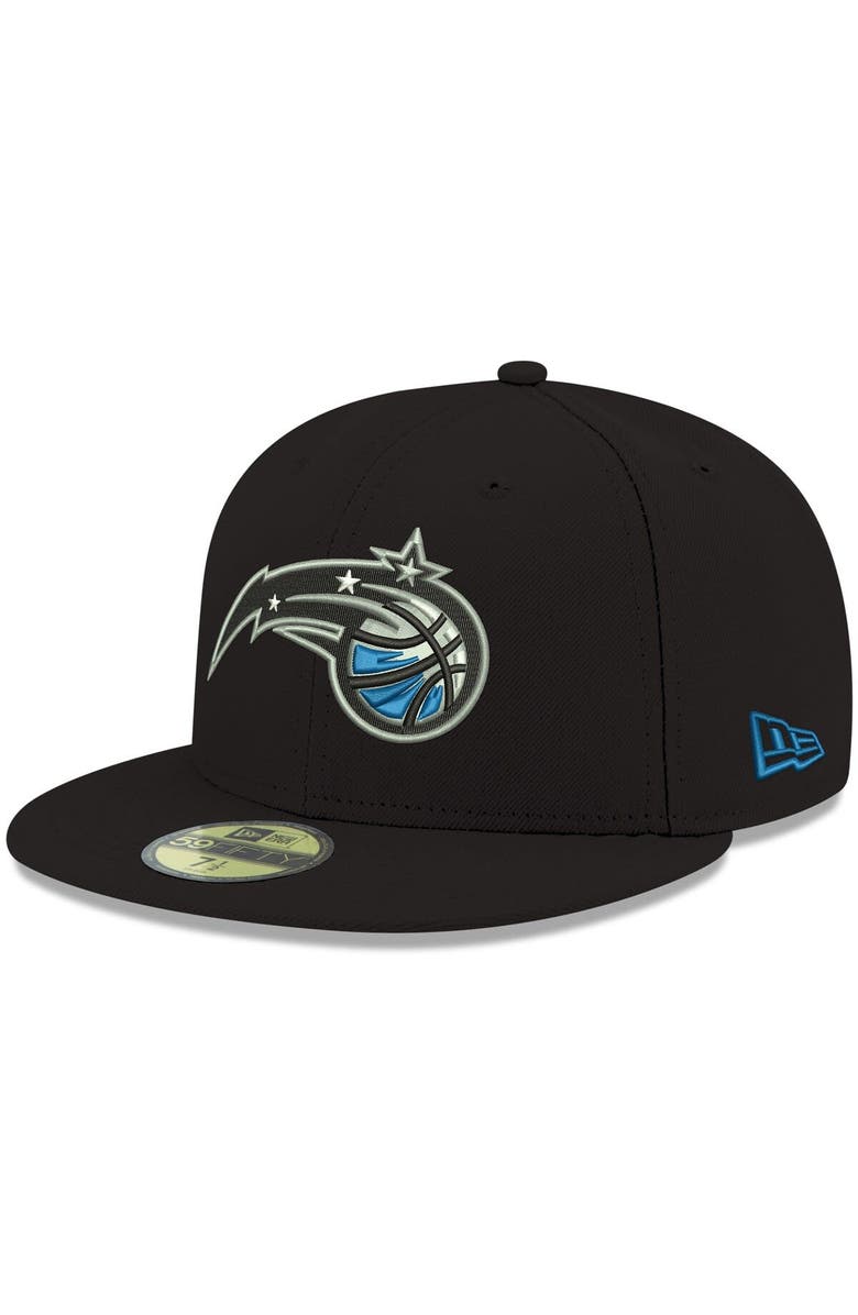 New Era Men's New Era Black Orlando Magic Official Team Color 59FIFTY Fitted Hat, Main, color,