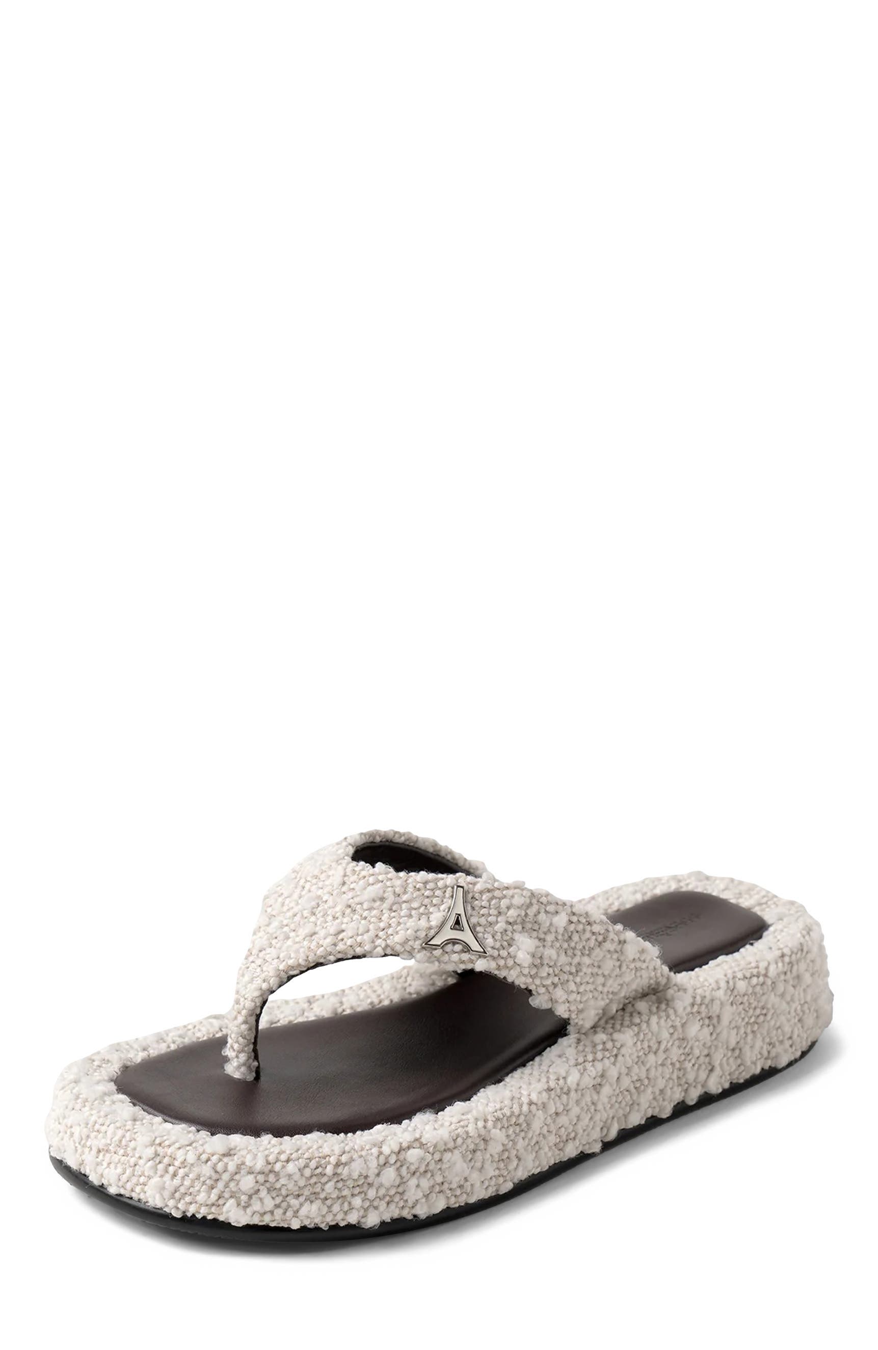 Rosalie Boucle Flatform Sandals, Alternate, color, Off White/Brown