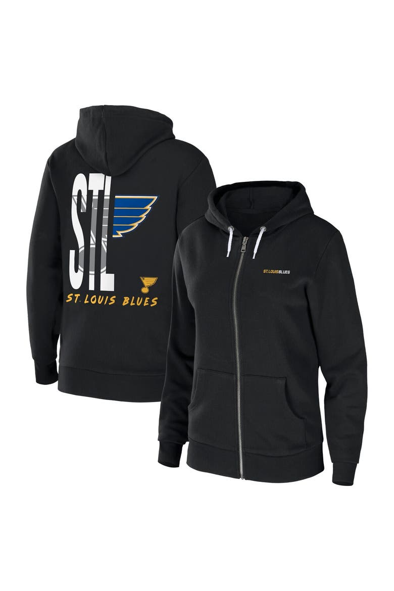 Women's WEAR by Erin Andrews Black St. Louis Blues Sponge Fleece Full-Zip Hoodie, Main, color, Black
