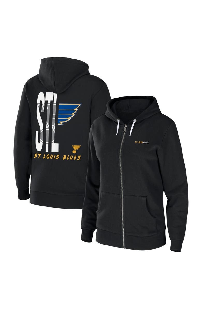 WEAR by Erin Andrews Women's WEAR by Erin Andrews Black St. Louis Blues Sponge Fleece Full-Zip Hoodie, Main, color, Black