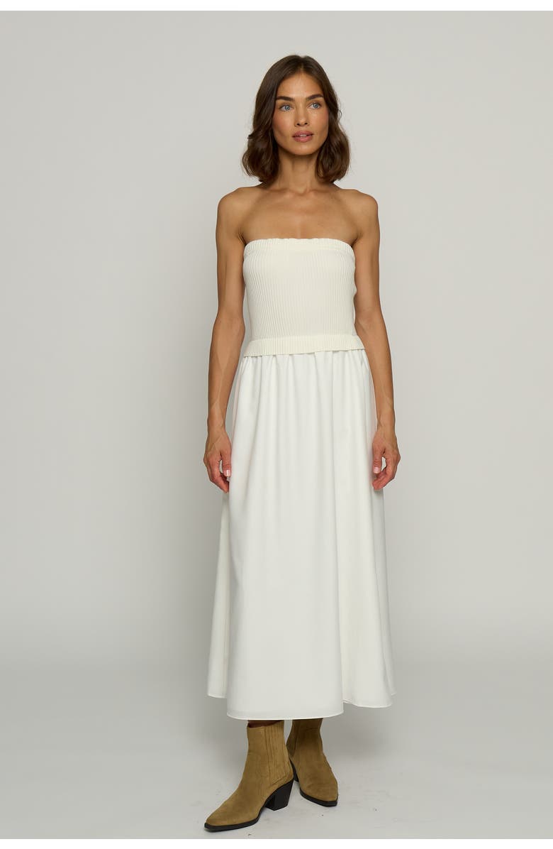 Central Park West Tube Dress With Wovenkirt, Main, color, Ivory
