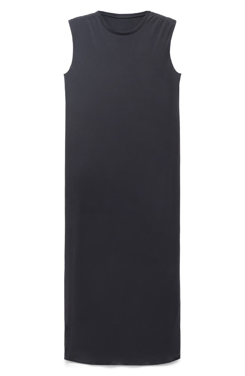 MANGO Ruched Sleeveless Maxi Dress, Alternate, color, Charcoal