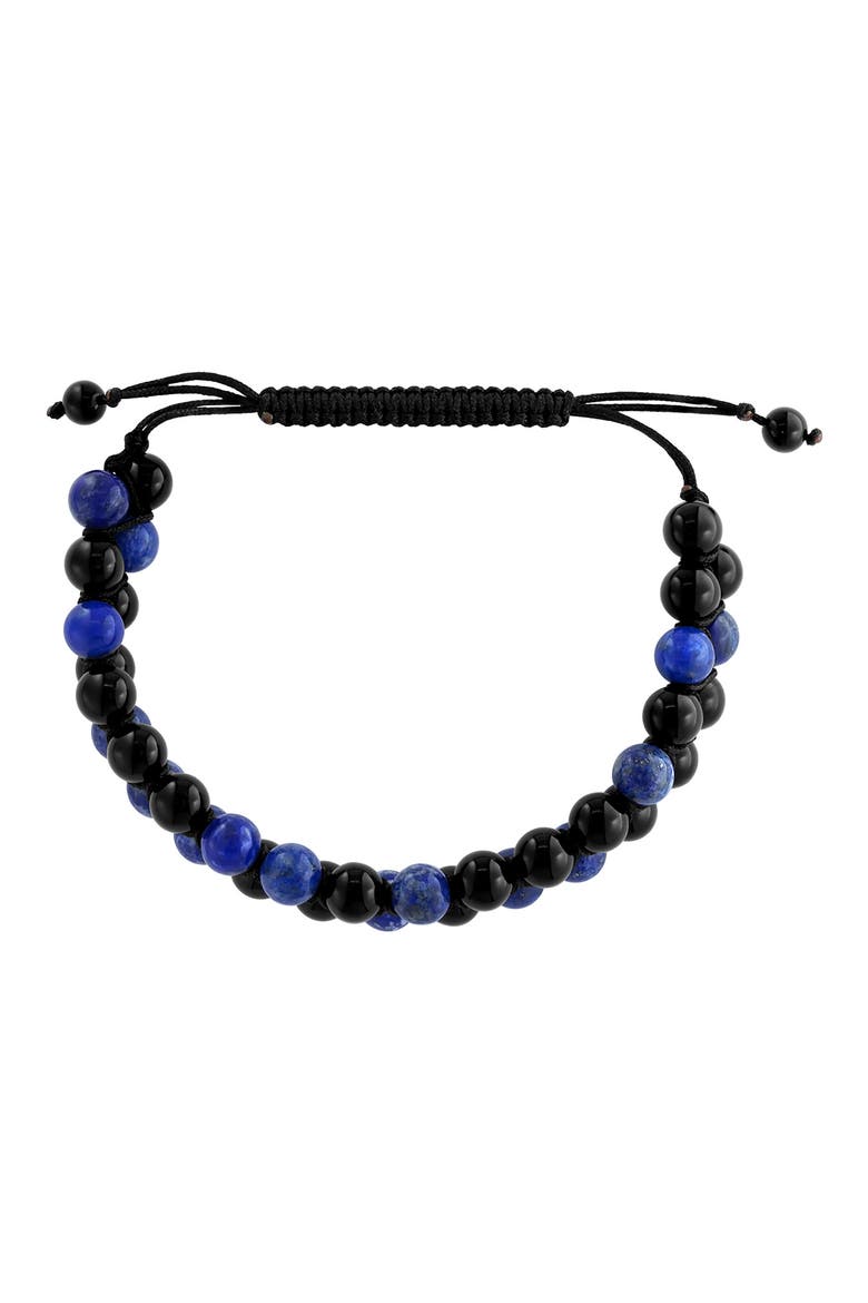 Onyx & Lapis Beaded Bracelet, Main, color, BLUE